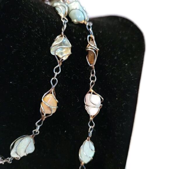Women's Assorted Pastel Crystal Gem Stone Necklace - Picture 2 of 5